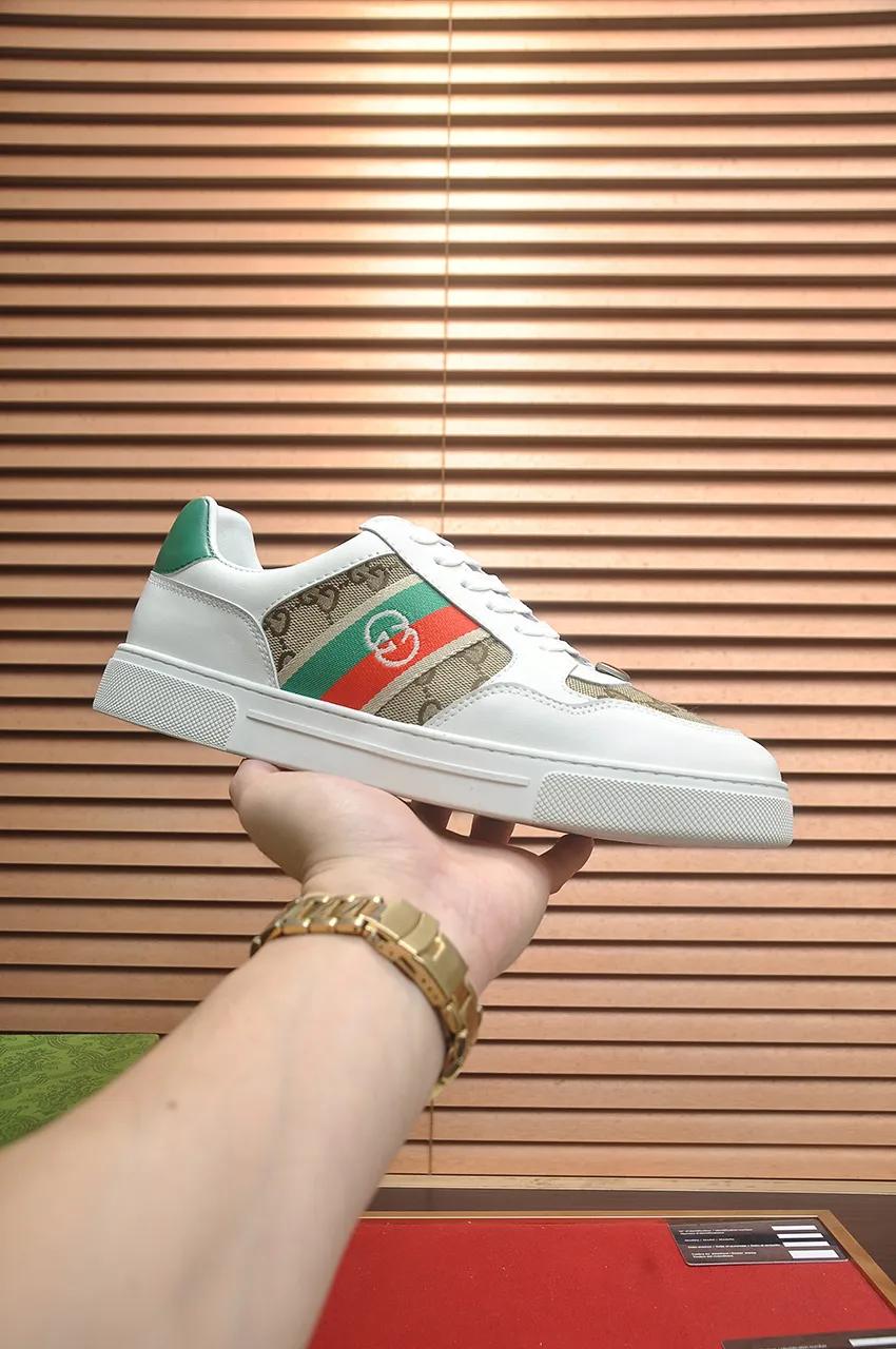 Men's men's shoes💰420💶[GUCCI Gucci] official website 1:1 men's sports shoes are now on the market, using original Gucci fabric + gluten lining, plus the official website original 1:1 comfortable outsole. Fashionable and versatile, super comfortable and breathable. 5 colors available, standard shoe size 38/45 (custom-made sizes 45 are non-refundable)